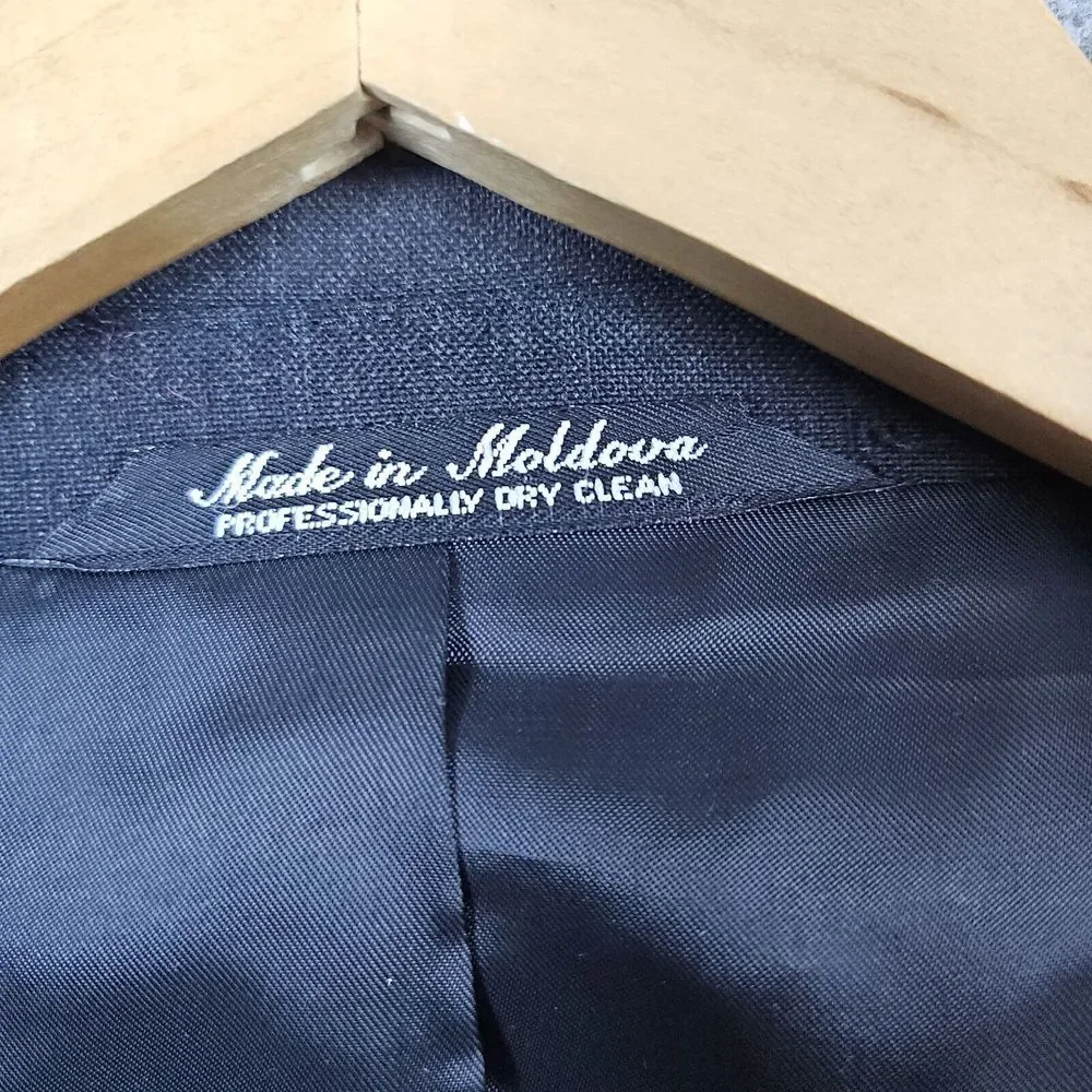 Kilburne Finch Men's Blazer Charcoal Pinstriped Size 44R S&K 2-Button Wool Blend